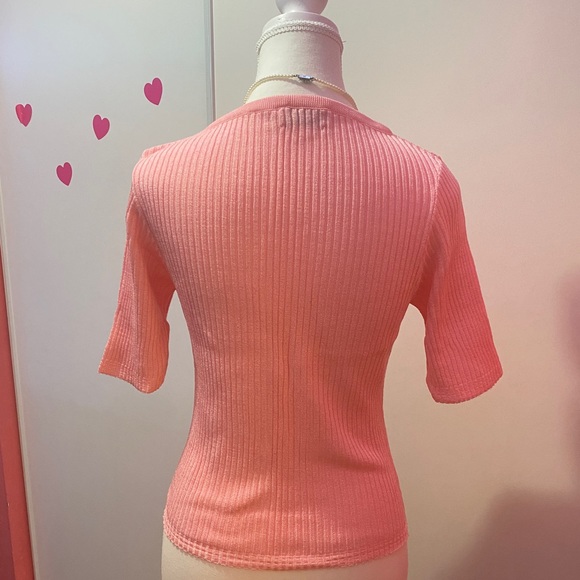 Vintage 1950s 1960s Paris Star Pink Knit Sweater - Picture 3 of 4